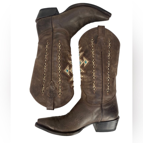 Roper Women's Navajo-Inspired Inlay Western Cowgirl Boots - Picture 8 of 17